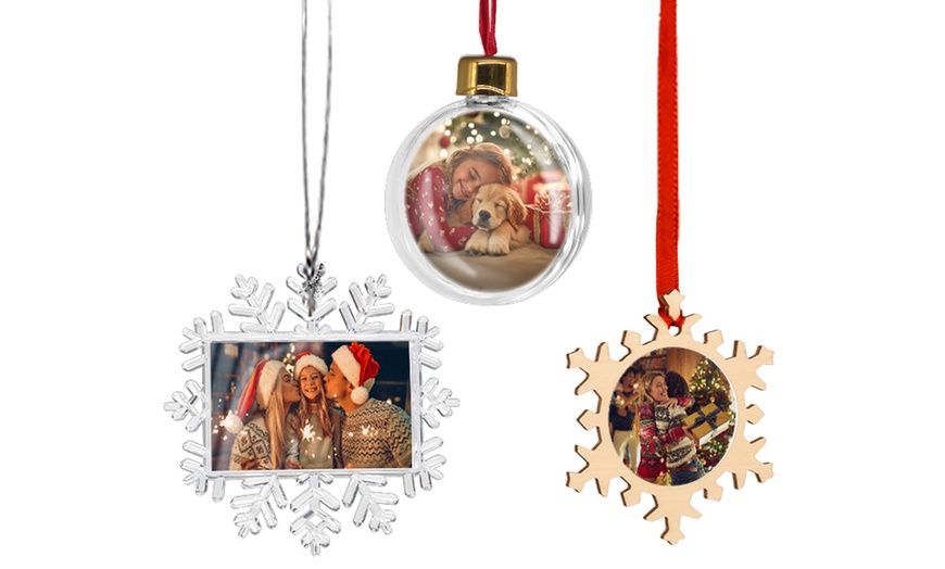 Image 2: Personalized Photo Christmas Ornaments - Up to 32% Off