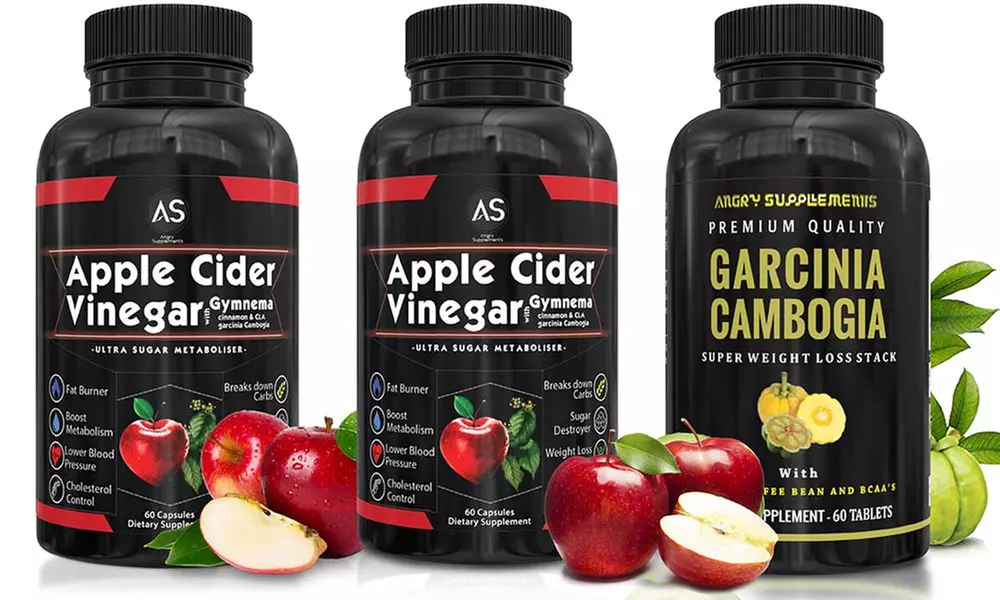 Angry Supplements Apple Cider Vinegar (2-Pack) and Garcinia Cambogia (60-Count) - Primary Image