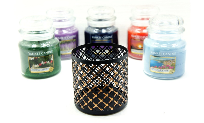 Image 1: Yankee Candle Sleeve with Jar