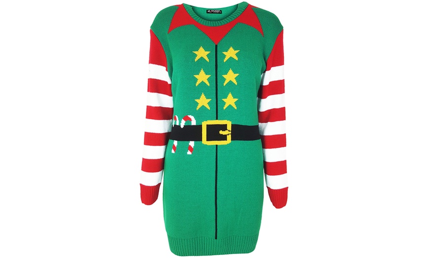 Image 4: Oops Christmas Elf Jumper Dress