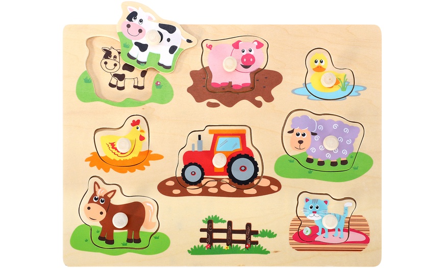 Image 1: Lelin Wooden Farm Puzzle
