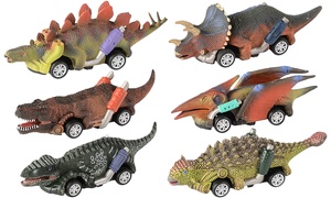 Up to 12 Pull-Back Dinosaur Toy Cars