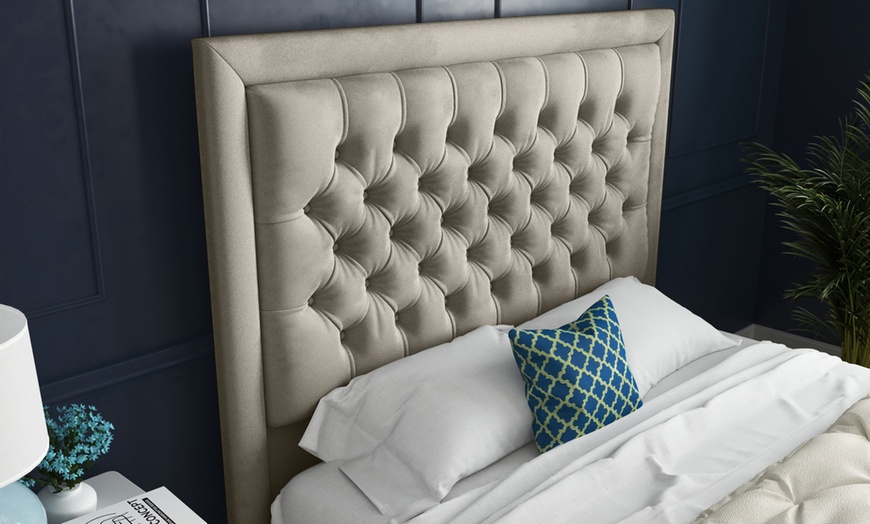 Image 3: DS Living Kingston Upholstered Soft Velvet Bed