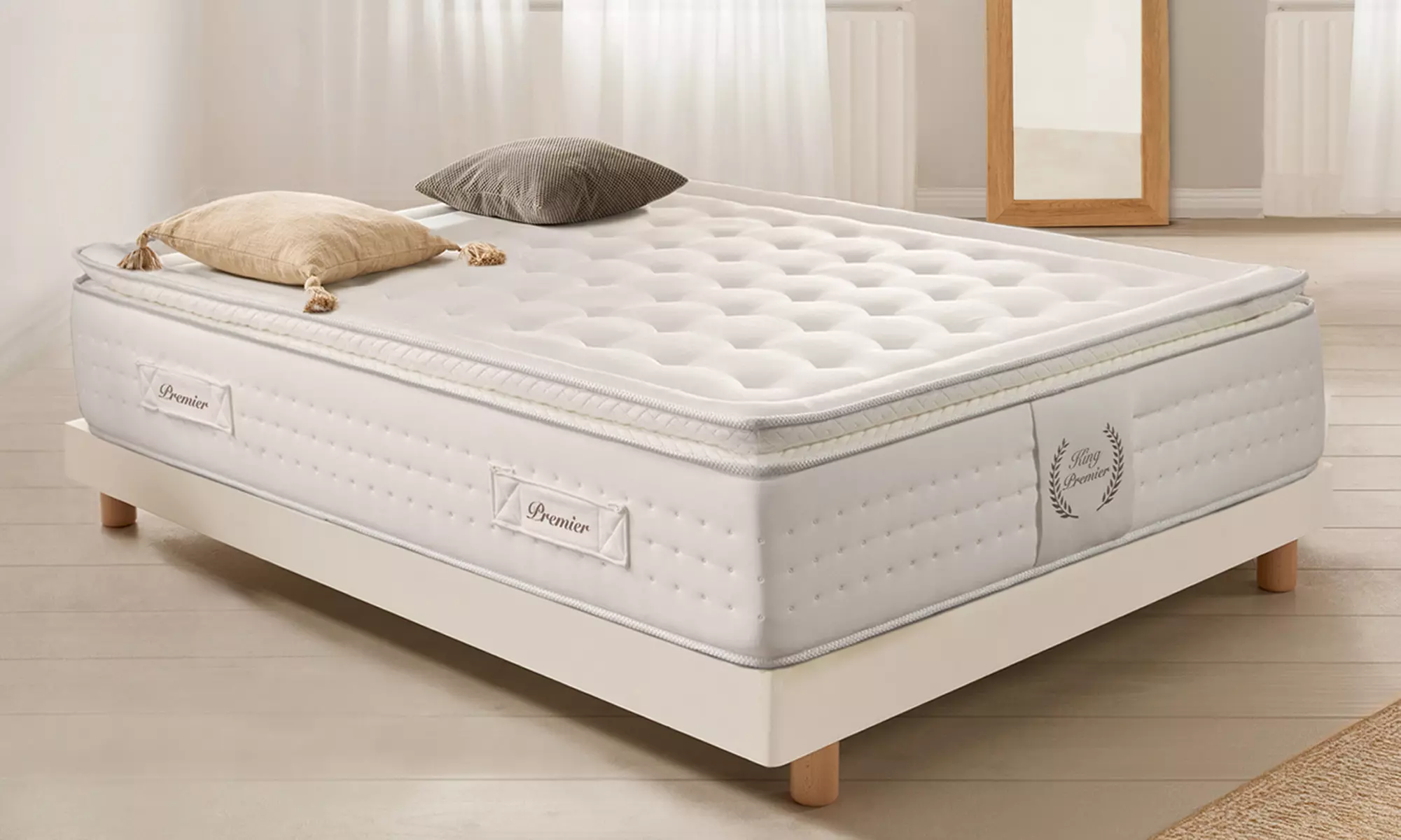 Matelas avec surmatelas en mousse à mémoire, soutien anti-stress 12 zones, dimensions au choix - Primary Image