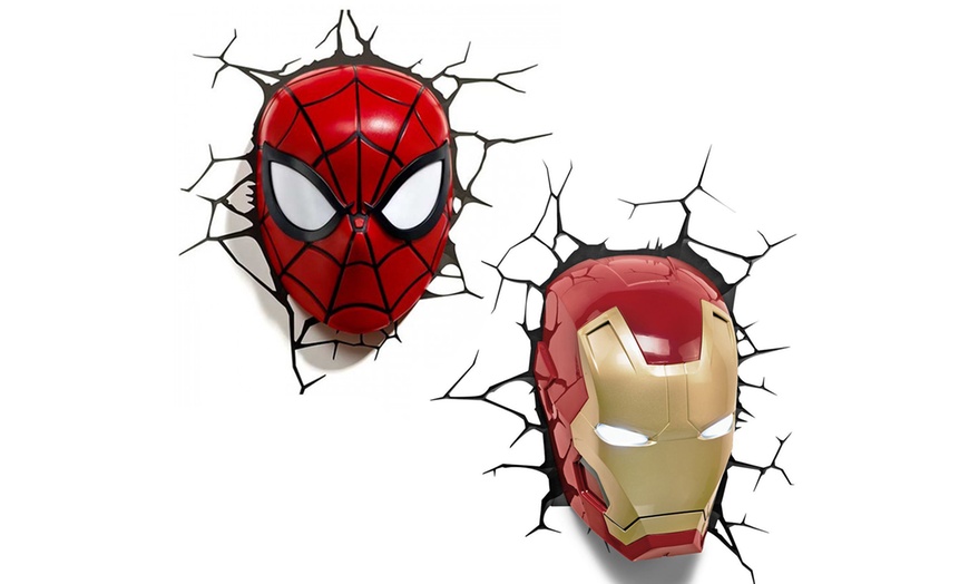 Image 1: Marvel 3D Superhero Wall Light