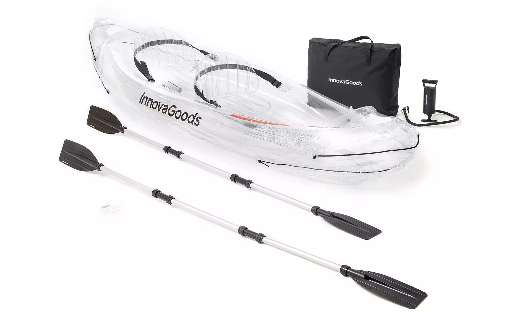 Transparentes Aufblasbares Kajak mit Zubehör