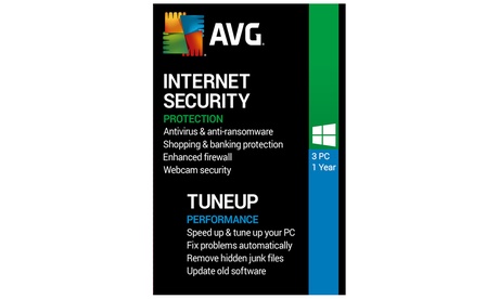 Pack AVG Internet Security et PC Tune Up 2020 pour 3 PC pour 1 an
