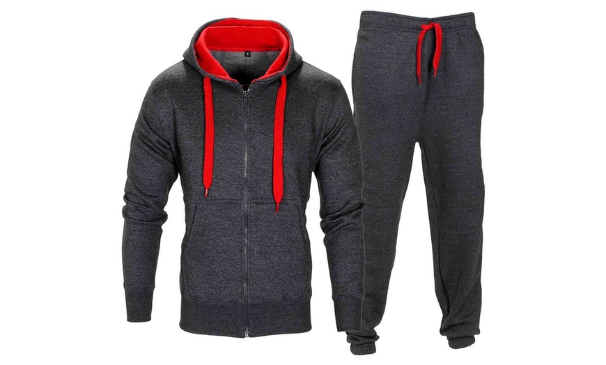 Image 4: Men's Contrast Top and Bottom Tracksuit Set