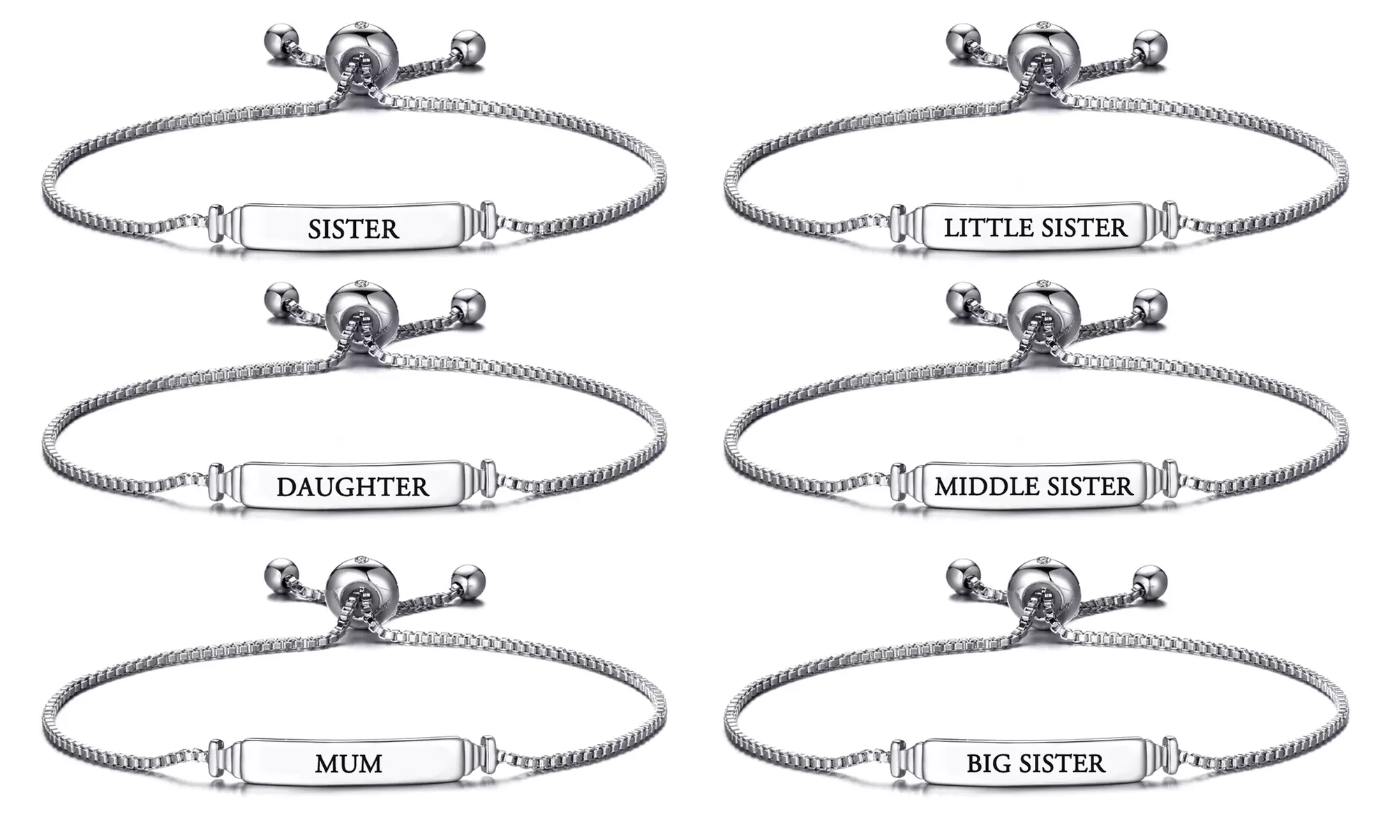 Jusqu'à 3 bracelets tennis Message Friendship Philip Jones, ornés de cristaux Swarovski® - Primary Image