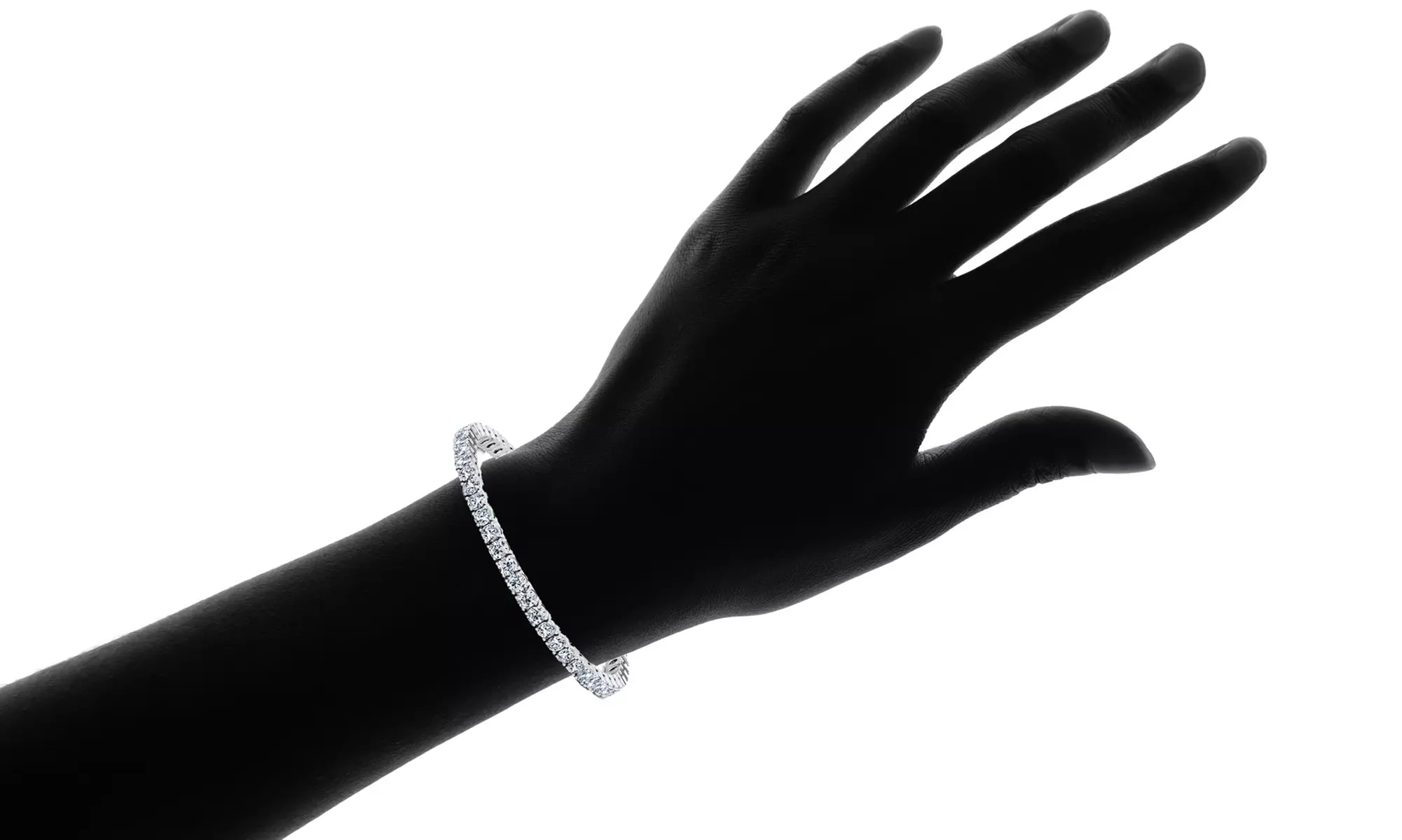 Mina Bloom Solid Sterling Silver Cubic Zirconia Tennis Bracelet With Gift Box - Second Medium