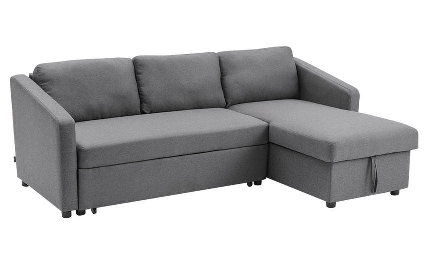 Image 5: Corner Sofa Bed with Storage for 3 Seaters