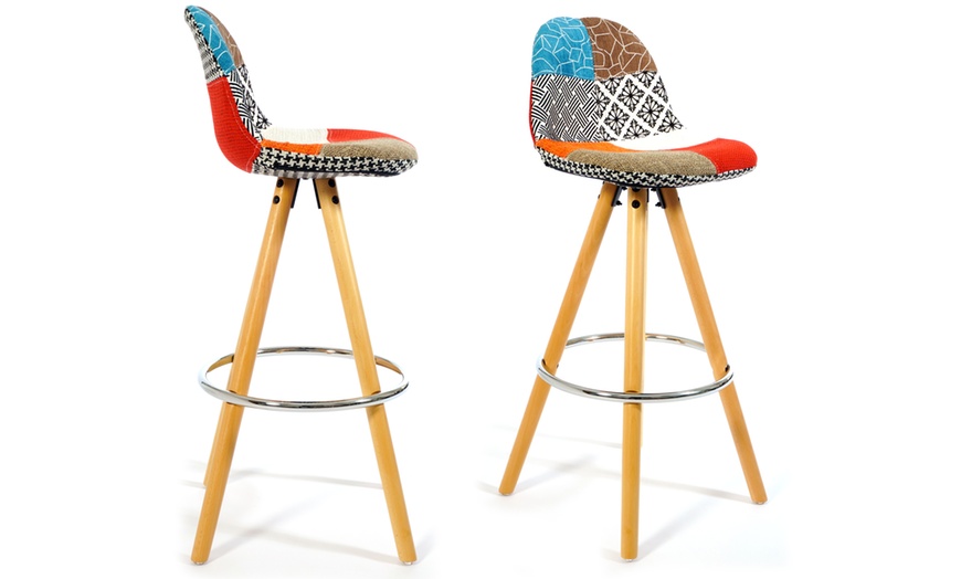 Image 31: Barcelona Retro-Style Bar Stool Two-Piece Set