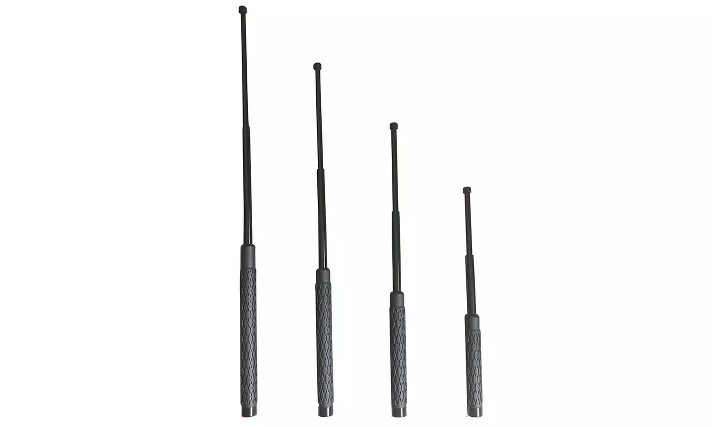 Police Force Expandable Steel Baton with Comfort Rubber Grip and Holster - Primary Image