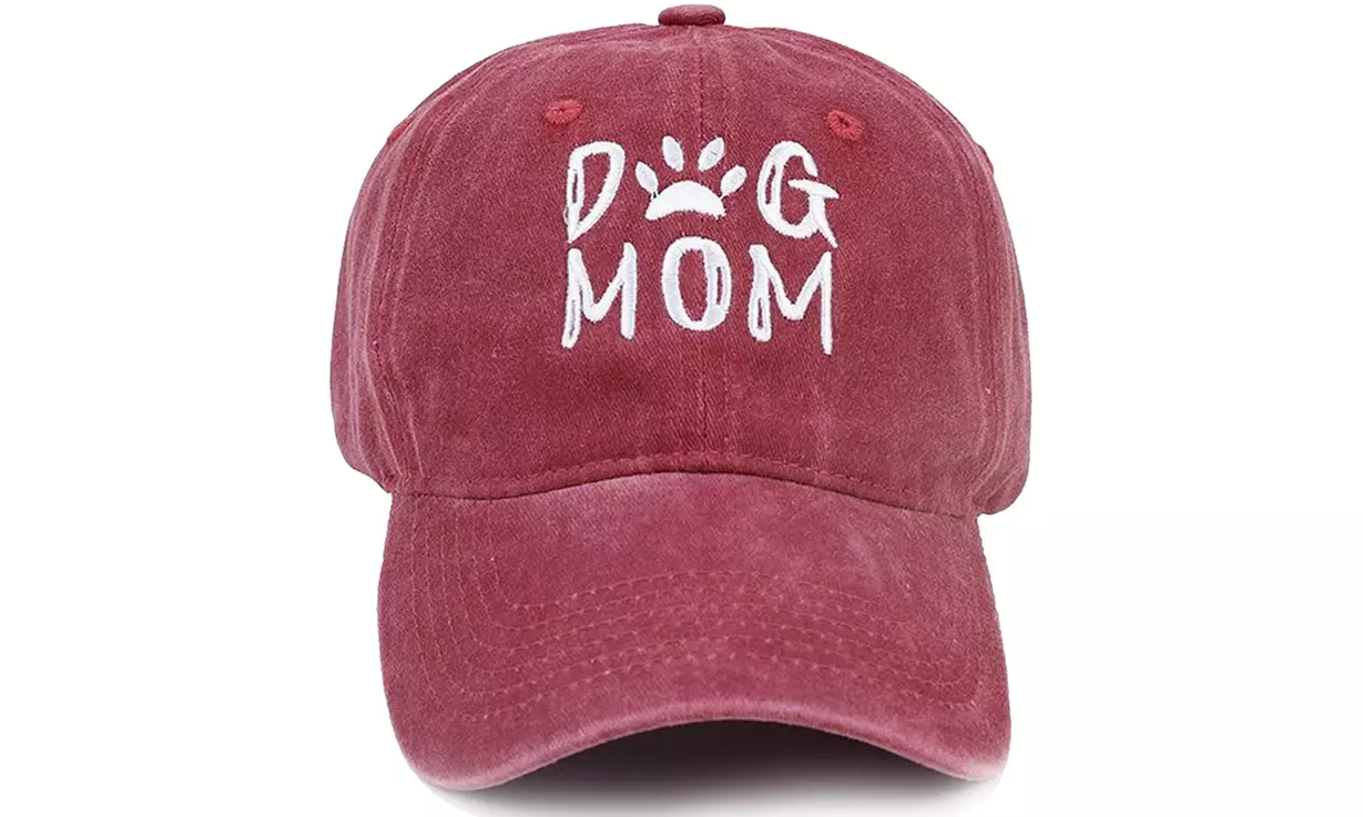 Pure Cotton "Dog Mom" Baseball Cap Hat