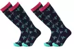 One, Two or Four Pairs of Unisex Fashion Bright Pattern Knee-High Compression Socks - Second Medium