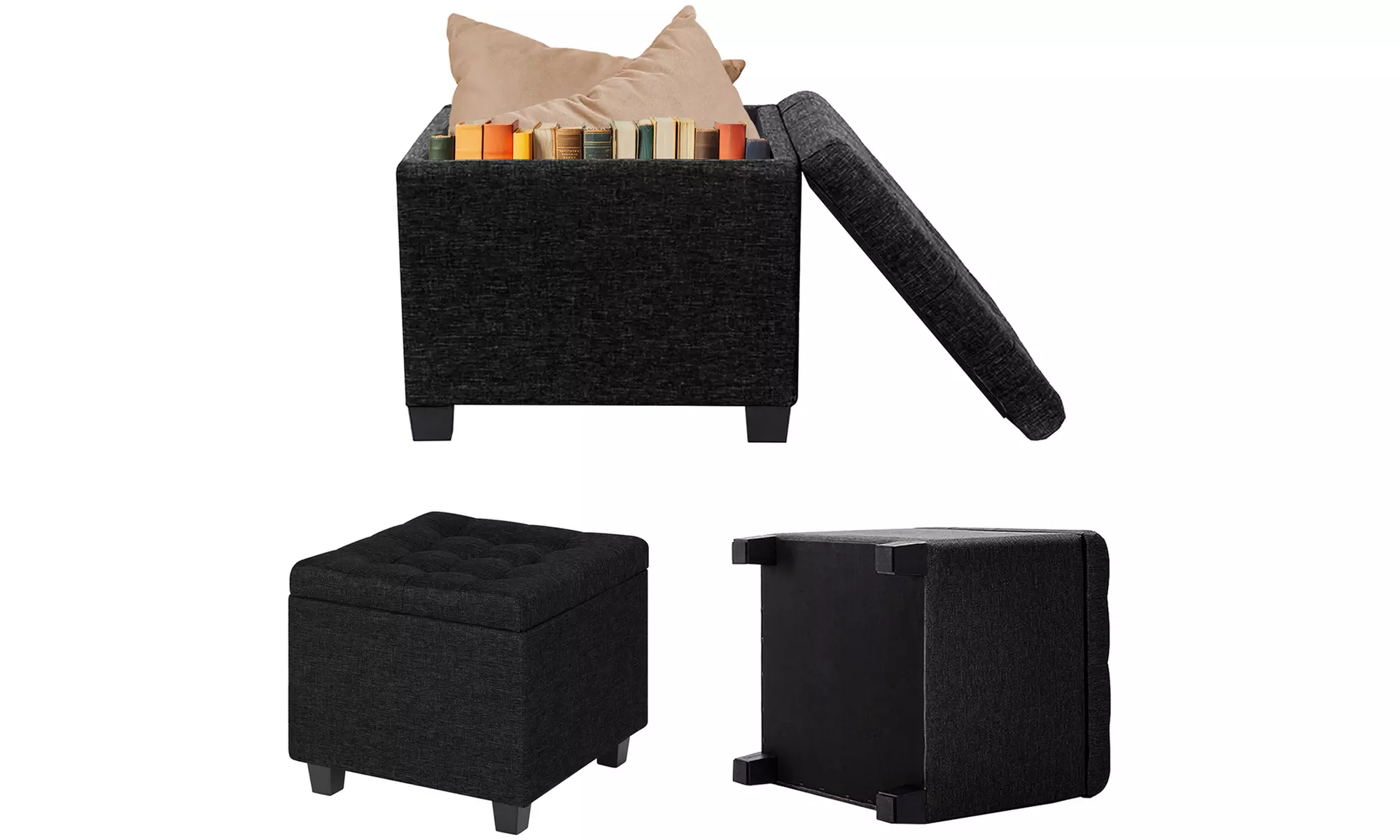 Pouf avec espace de rangement