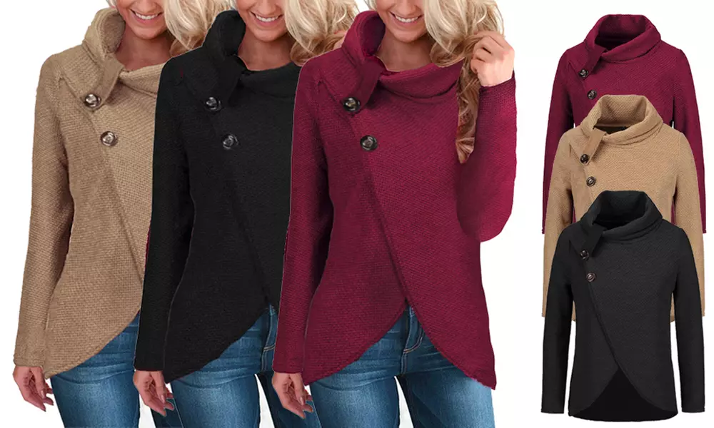 1 ou 2 pulls col châle avec boutons Alissa - Primary Image