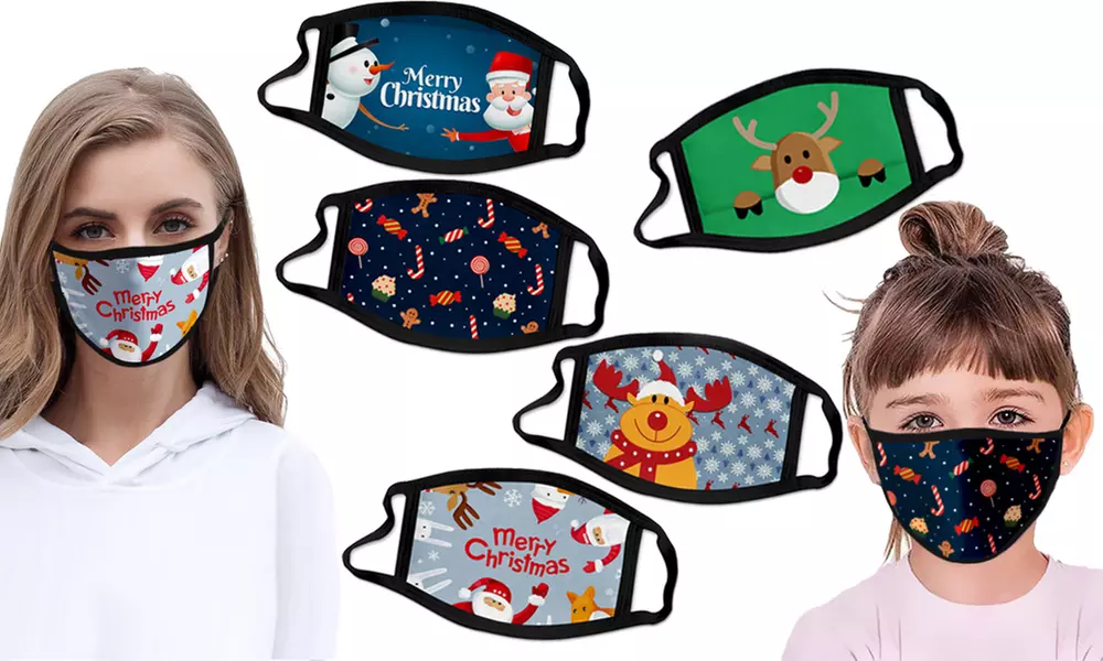 1 à 20 masques en tissu adulte/enfant spécial Noël - Primary Image