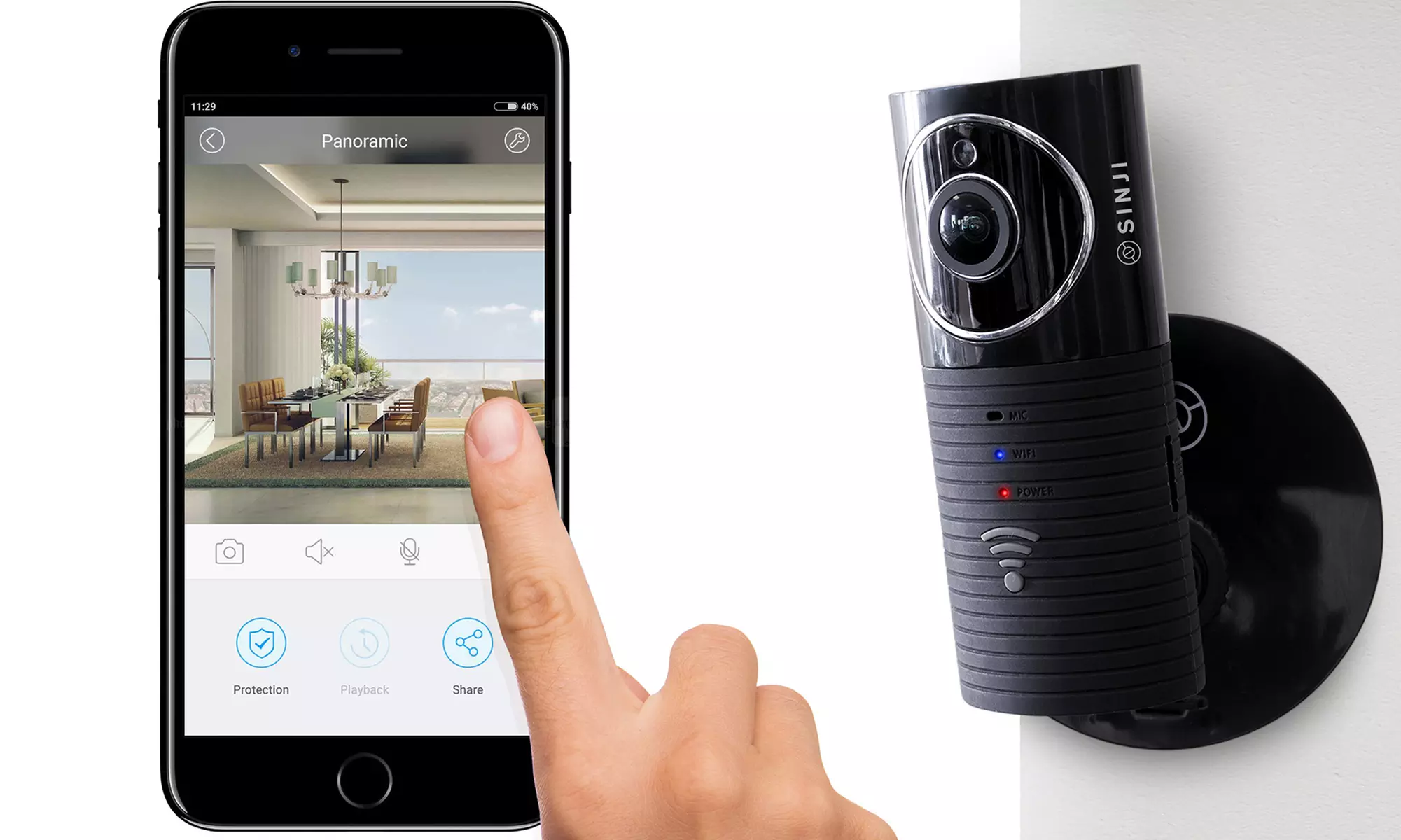 1x, 2x oder 4x Sinji Smart Panoramische Wifi-Überwachung-Kamera - Primary Image