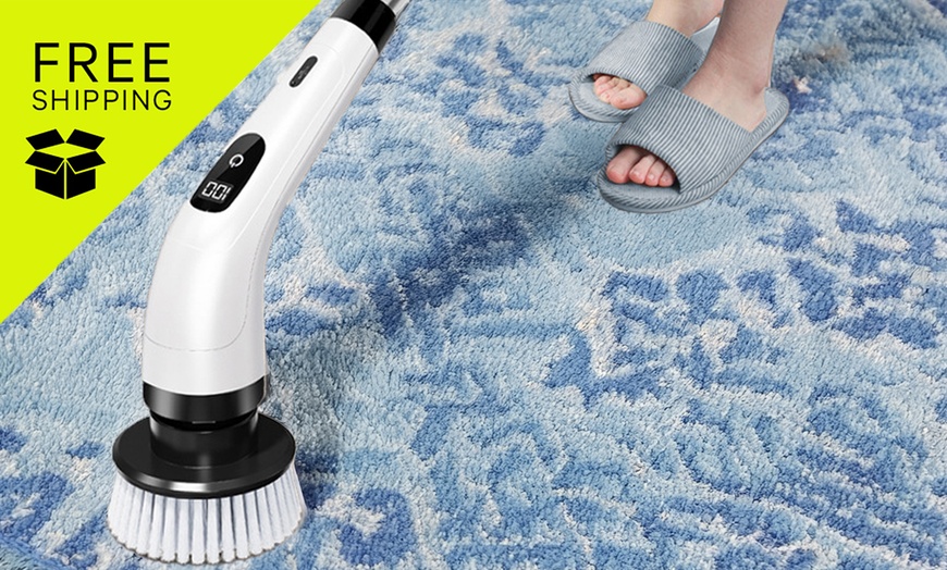 Image 1: 8-in-1 Electric Spin Scrubber Cleaning Brush