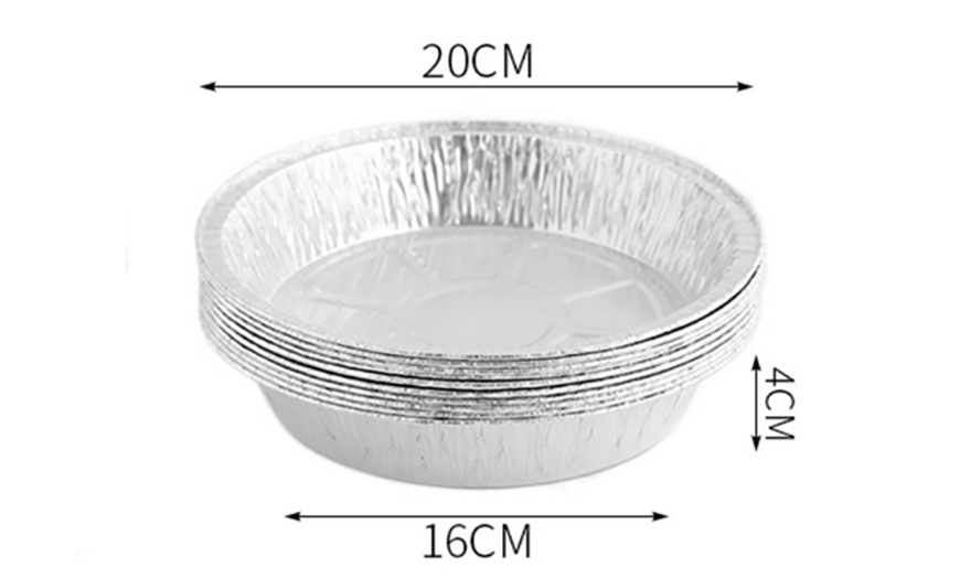 Image 9: 30 or 60 Round Air Fryer Aluminum Foil Pans