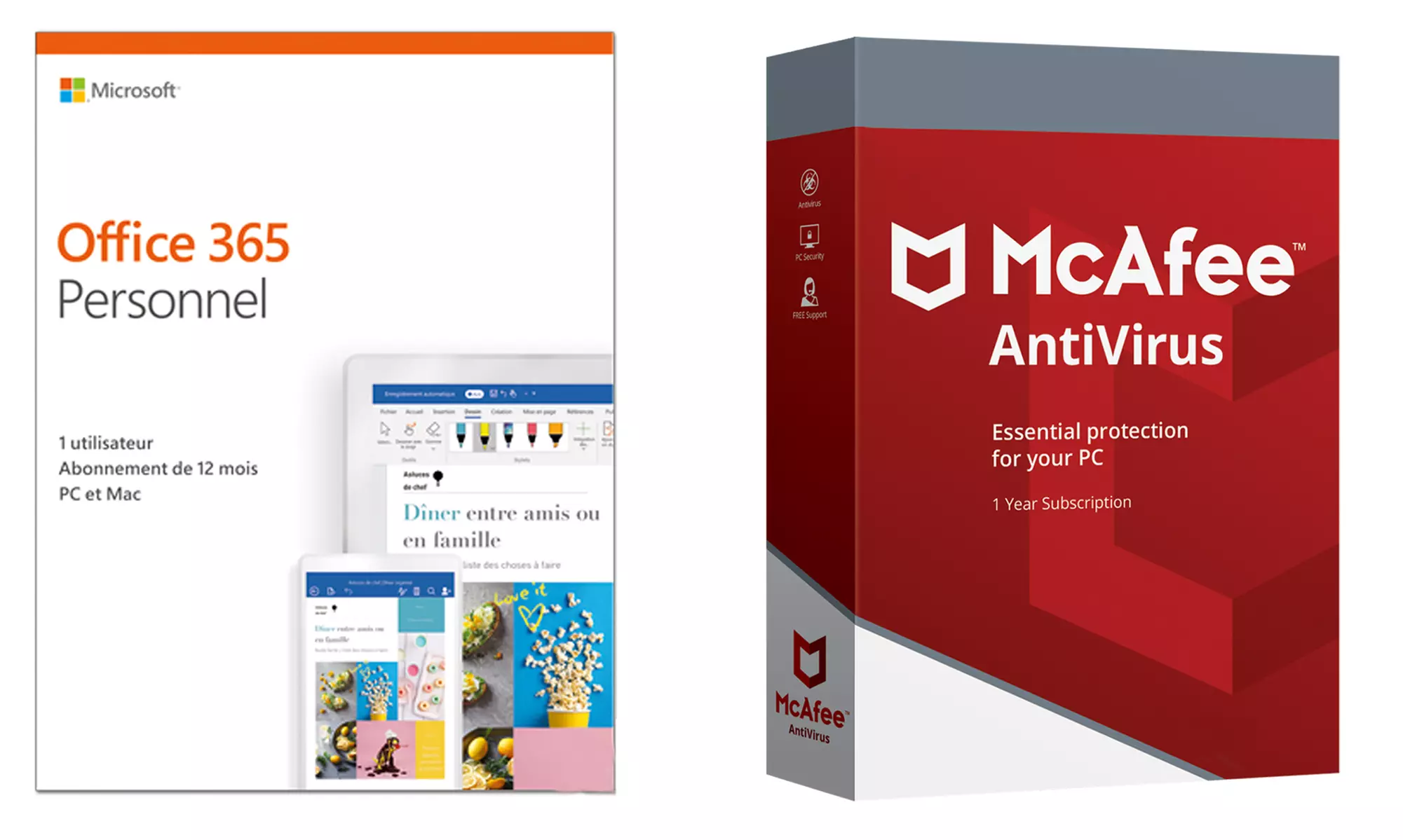 Pack Microsoft Office 365 et Antivirus McAfee - Second Medium