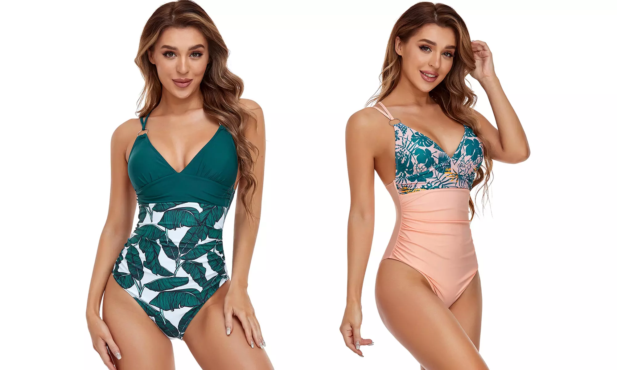 Costume da bagno intero Leaf da donna, disponibile in 2 colori e 5 taglie - Primary Image