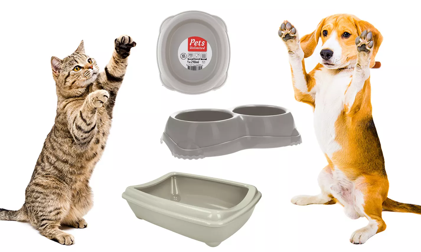 Bac à litière et gamelles Pets Unlimited pour animaux de compagnie - Primary Image