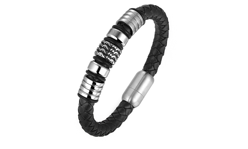 Image 5: Bracelet homme en cuir véritable