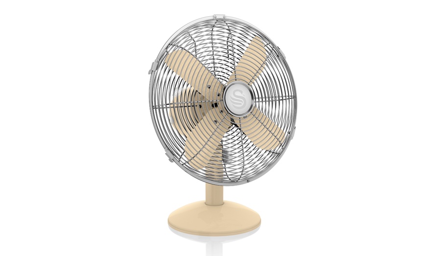 Image 33: Swan Retro Clock, Stand or Desk Fan
