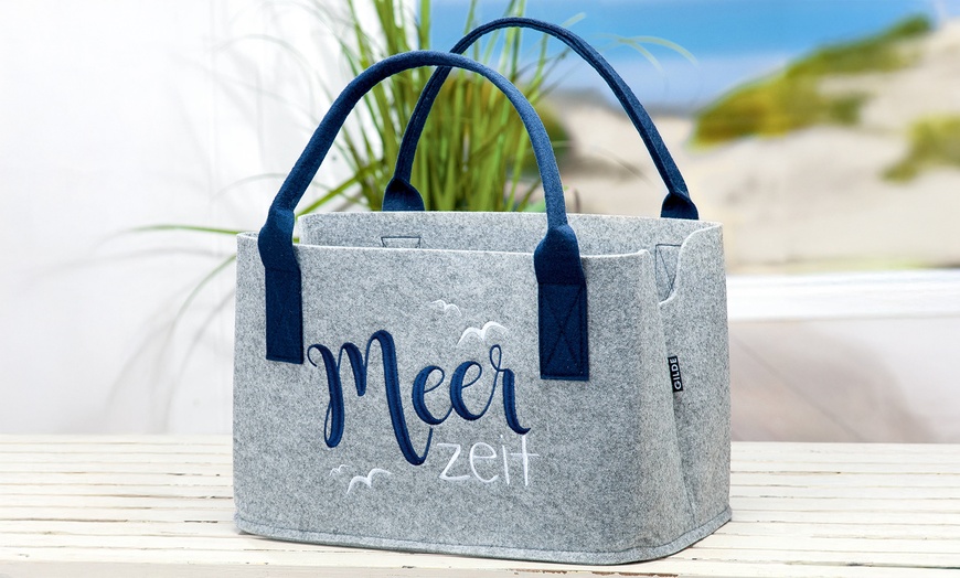 Image 12: GMD Living Filztasche mit besticktem Motiv