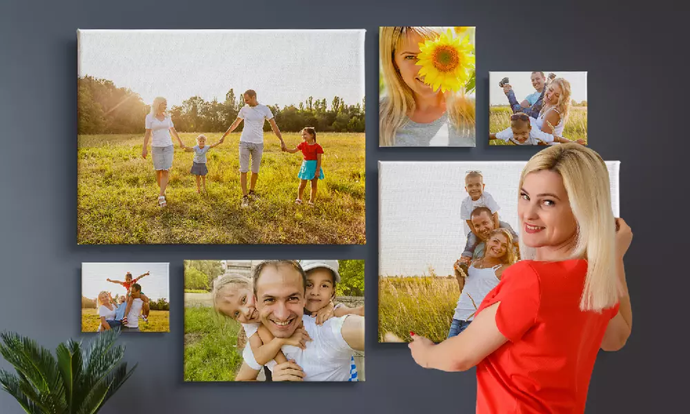 Une toile avec un collage photo personnalisé Printerpix