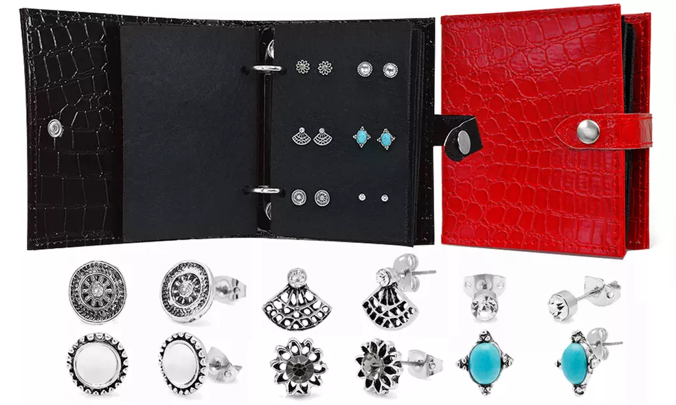 Livres de 6 ou 9 paires de boucles d'oreilles de la marque OMG Jewels ornées de cristaux Swarovski® - Primary Image