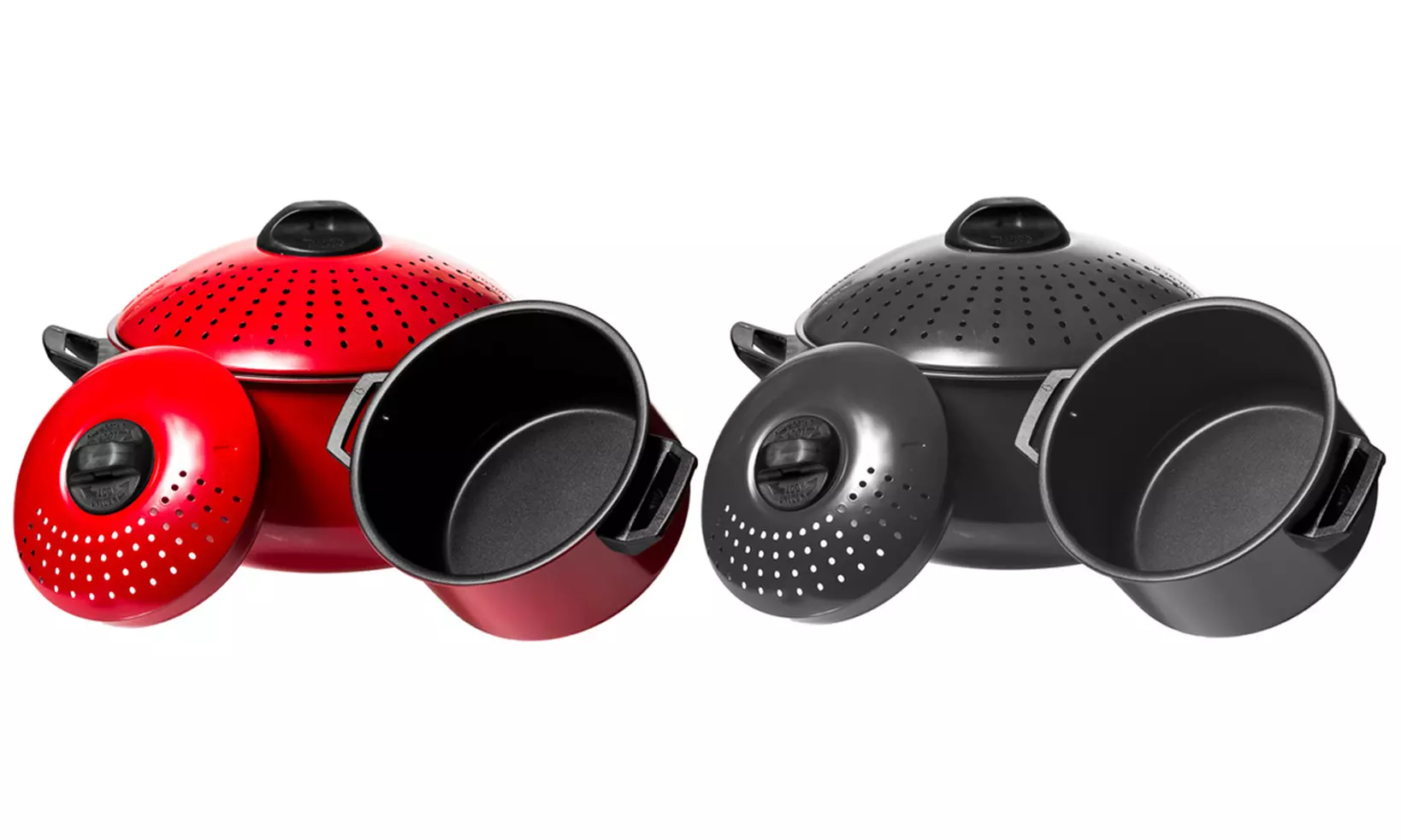 Non-Stick 6 Qt. and 2 Qt. Stock Pot or Pasta Cooker with Strainer Lid - Primary Image