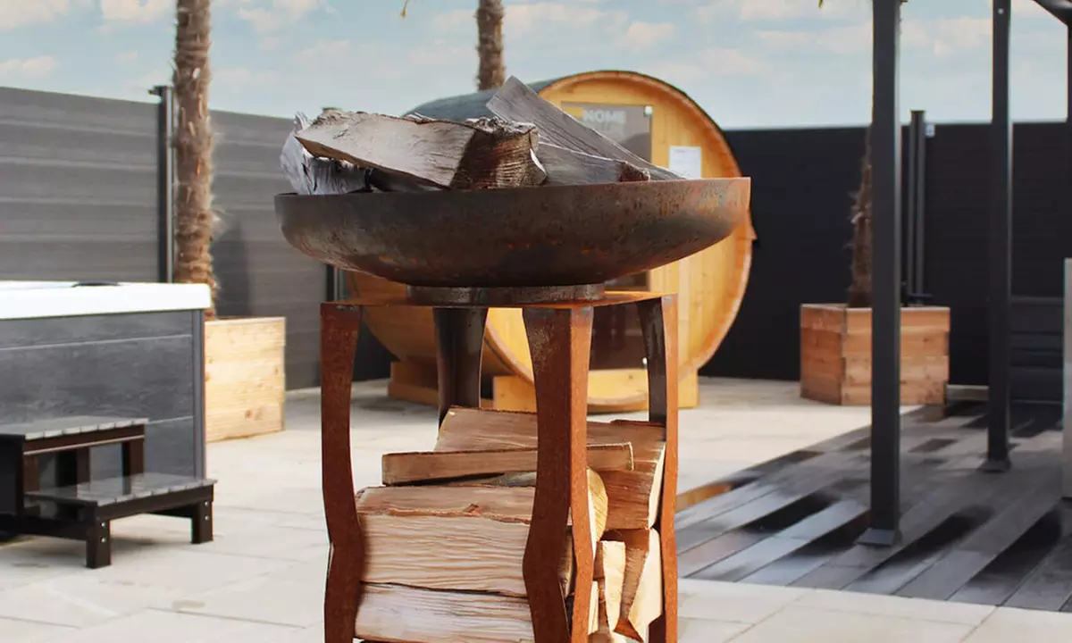 Brasero para exterior con diseño moderno de Home Deluxe