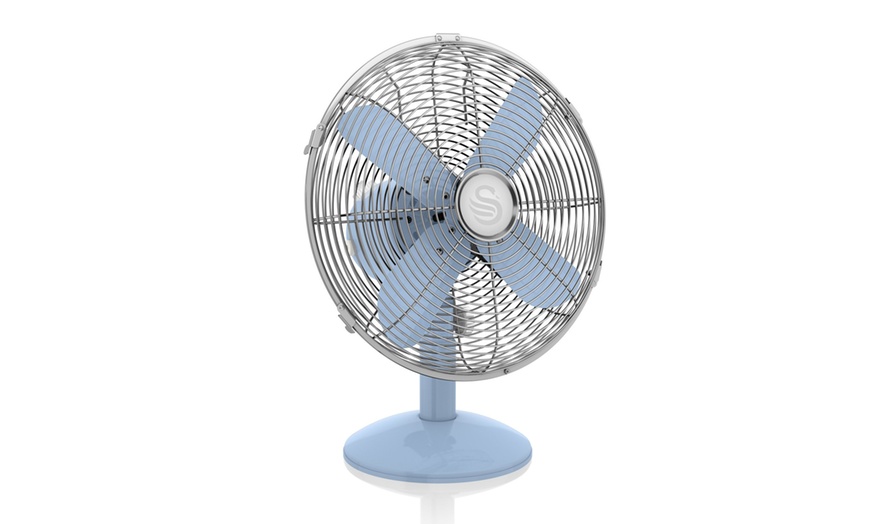 Image 27: Swan Retro Clock, Stand or Desk Fan
