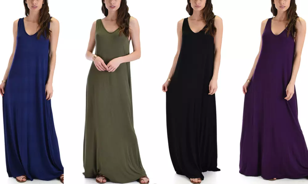 Lyss Loo Lost In Paradise Women's Sleeveless V-Neck Shift Maxi Dress - Primary Image