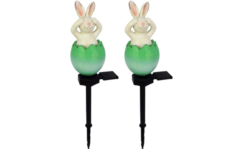 Image 6: One, Two or Three Rabbit-Shaped Sculpture Solar Garden Lights