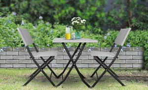 Outdoor Rattan-Effect Garden Bistro Set