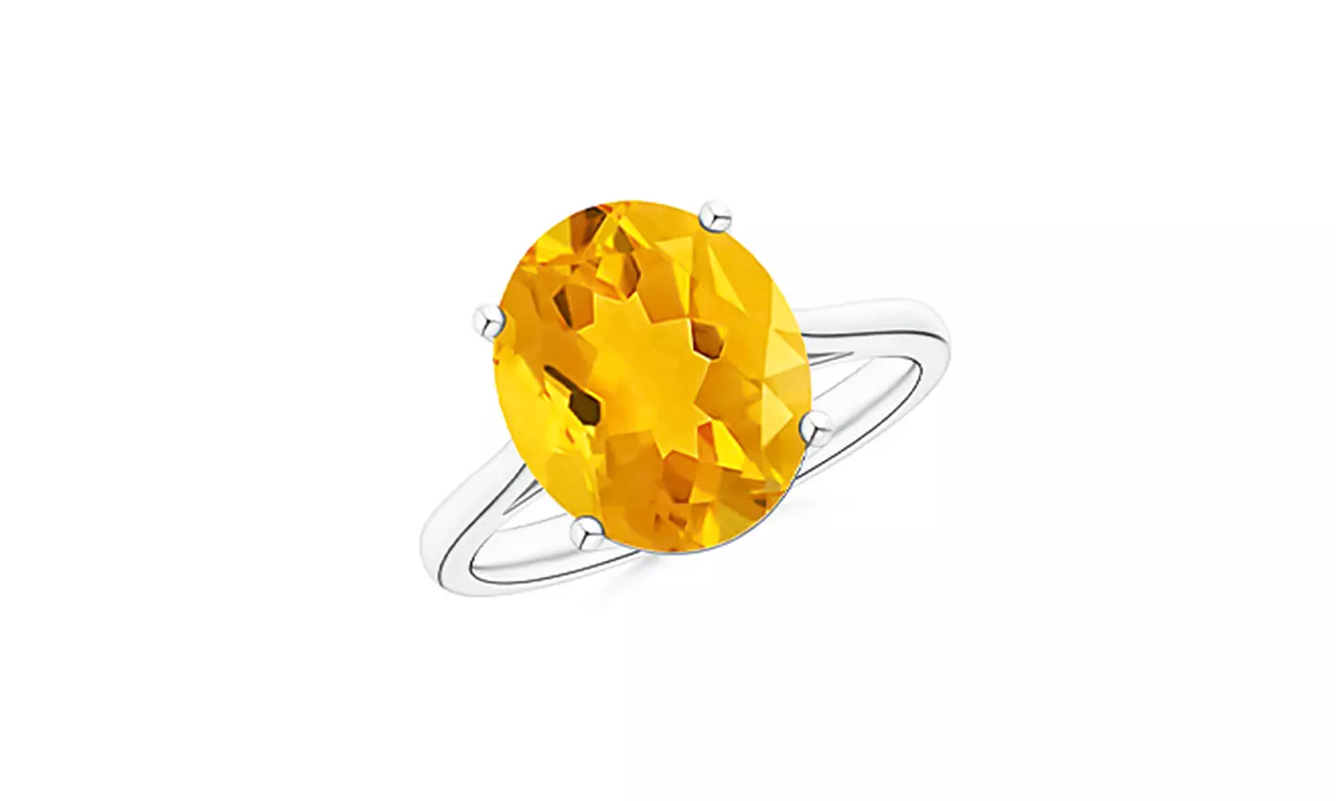 Sterling Silver Genuine Citrine Gemstone Ring