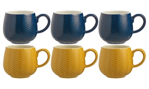 Set of Mason Cash Embossed Chevron Mugs