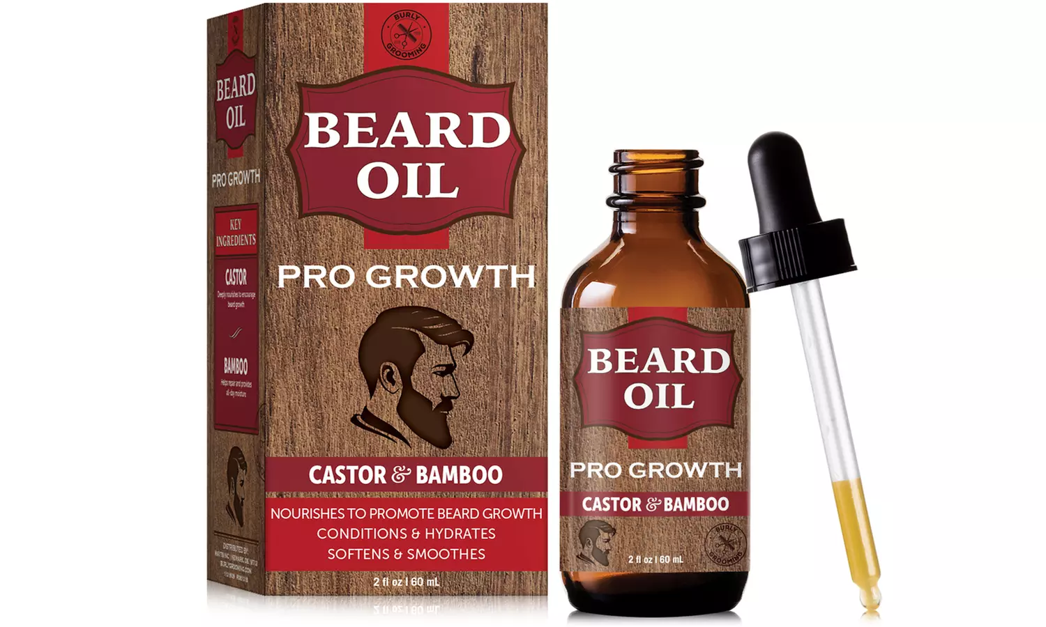 Burly Grooming Pro Growth Beard Oil (1- or 2-Pack) - Primary Image