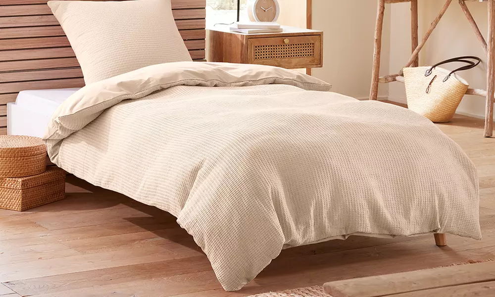 Honingraat katoenen dekbedovertrek set