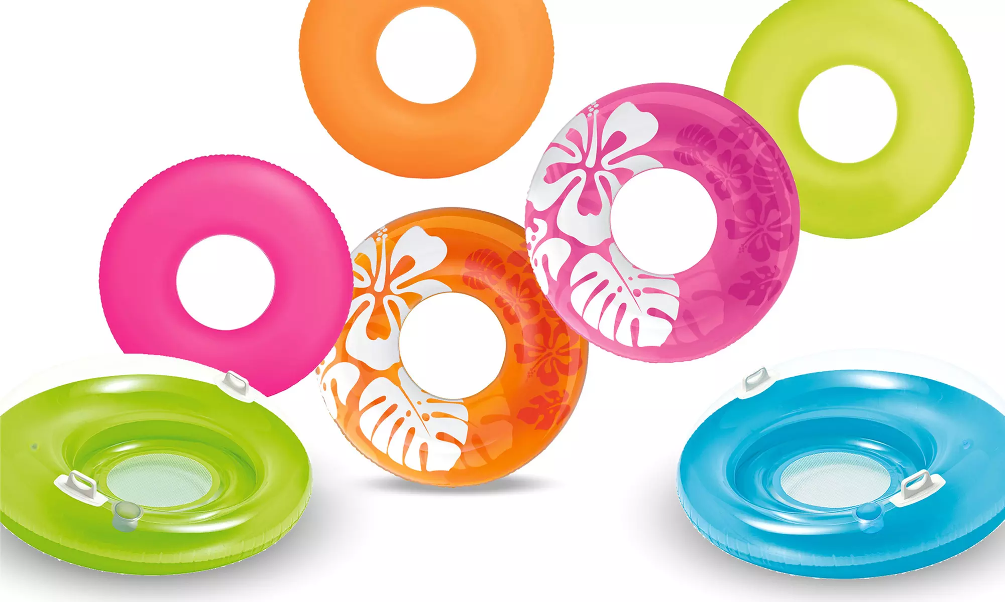 Inflatable Sit 'N Lounge Neon Color Donut Tubes (36" or 47") - Primary Image