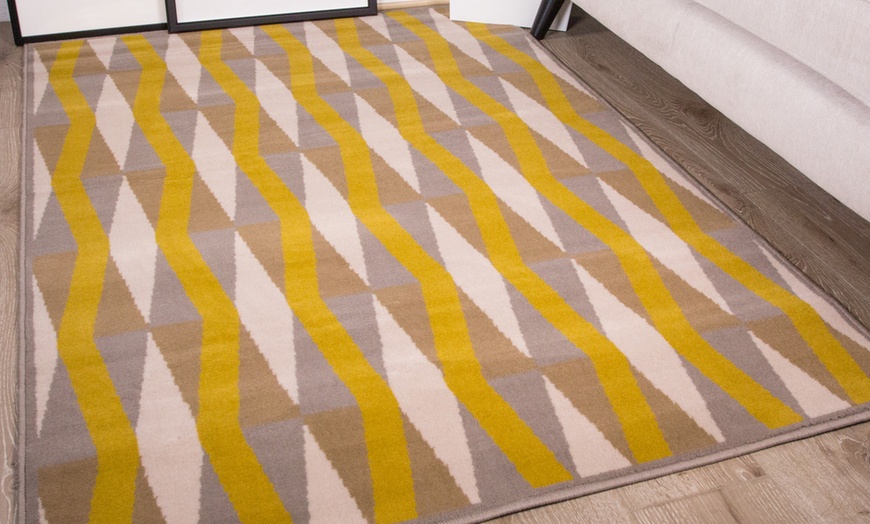 Image 3: Modern Ochre Rug