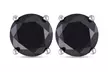 Paris Jewelry 14K White Gold 1/2 (0.5) ct Black Diamond Stud Earrings - Second Medium