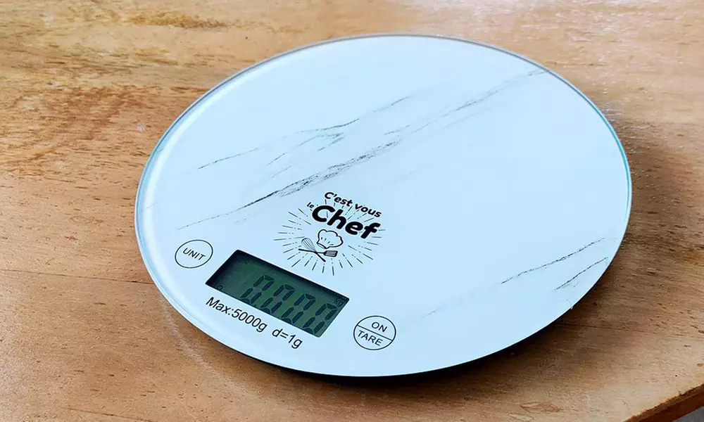 Báscula de cocina digital redonda de 5 kg