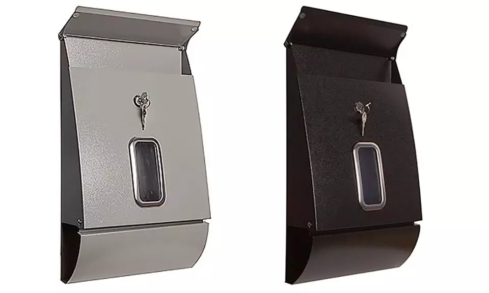 Jet-Line Briefkasten mit Sichtfenster und Zylinderschloss inkl. Zeitungsrolle in Schwarz oder Grau - Primary Image