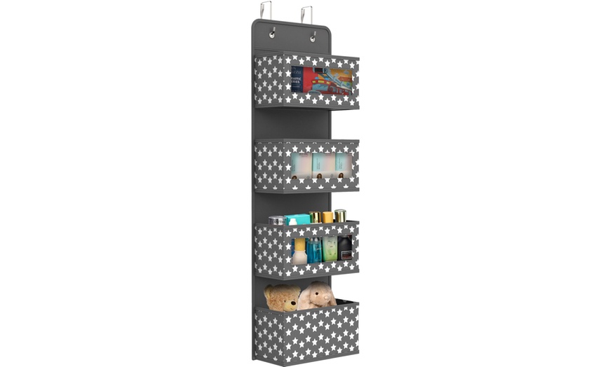 Image 11: Four- or Five-Tier Over-the-Door Hanging Organiser