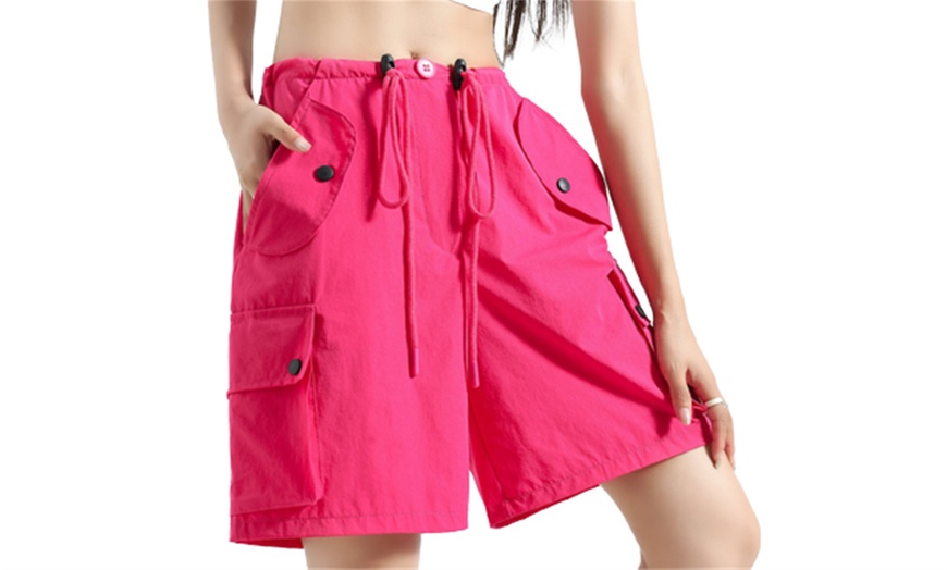 Image 8: Women's Lightweight Cargo Shorts with Pockets